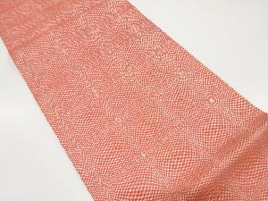 アンティーク　格子に市松模様織出し全通袋帯（材料）